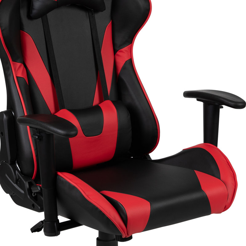 Bridesdale 2 Piece Computer Desk Office Set, Red/Black