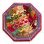 Brevan 30cm Wide Round Striped Pouffe Ottoman