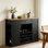 Armoire de bar moderne 47,2 po avec porte-bouteilles et rangement