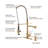 Brass Commercial Pull-Down Sprayer Kitchen Faucet 2 Handle With Locking Buckle And Soap Dispenser-103828755