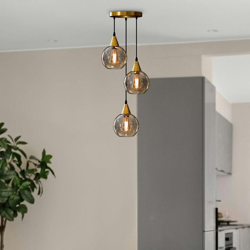 3 - Light Yellow Brass Pendant, Yes