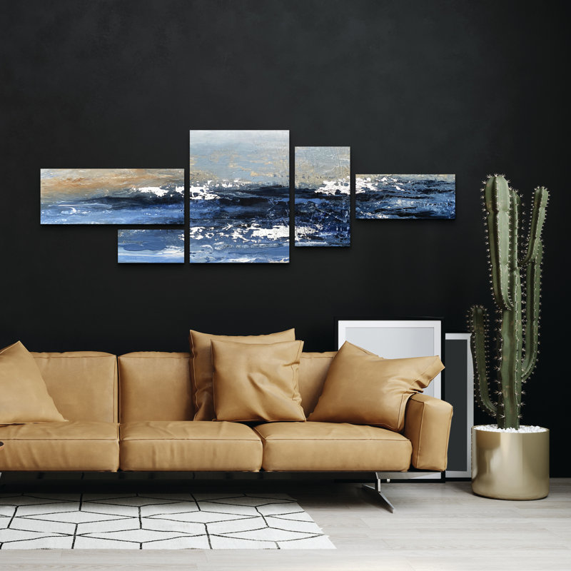 Ensemble de 5 panneaux muraux - Alyson Storms «La Push», art mural sur toile pour le salon, la chambre à coucher ou le bureau 