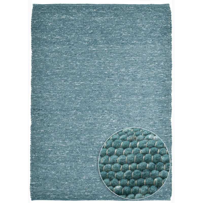 Hand Woven Wool Petrol Indoor Rug, Rectangle 120 x 180cm
