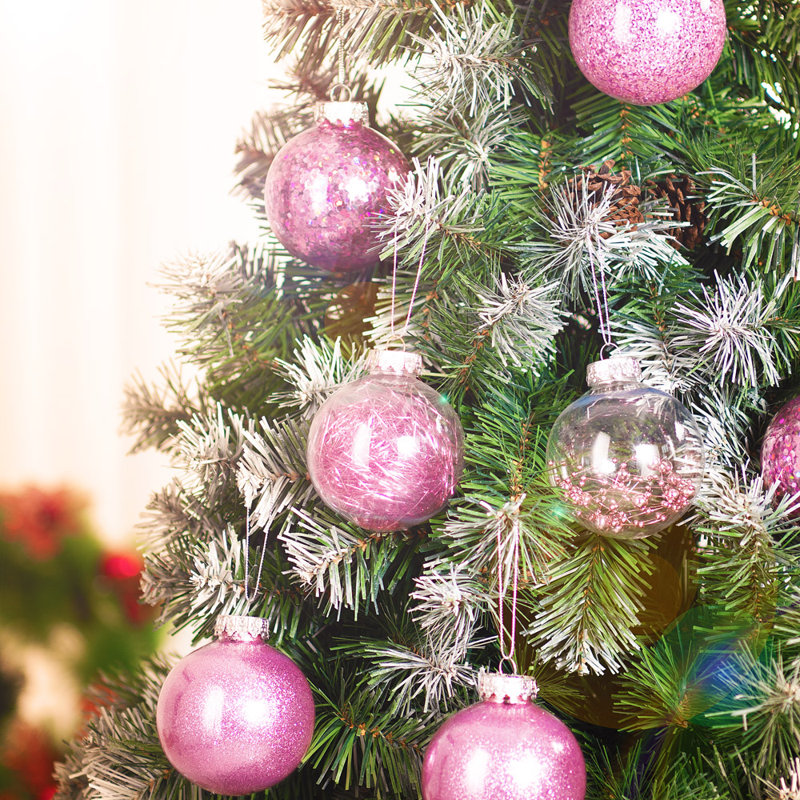 Bauble, 6cm H x 6cm W x 6cm D., Pink