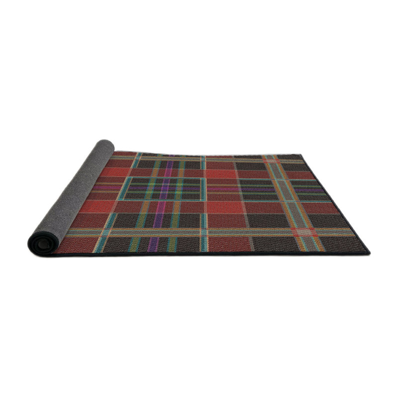 Tapis de zone orange à motif, Rond 5 pi