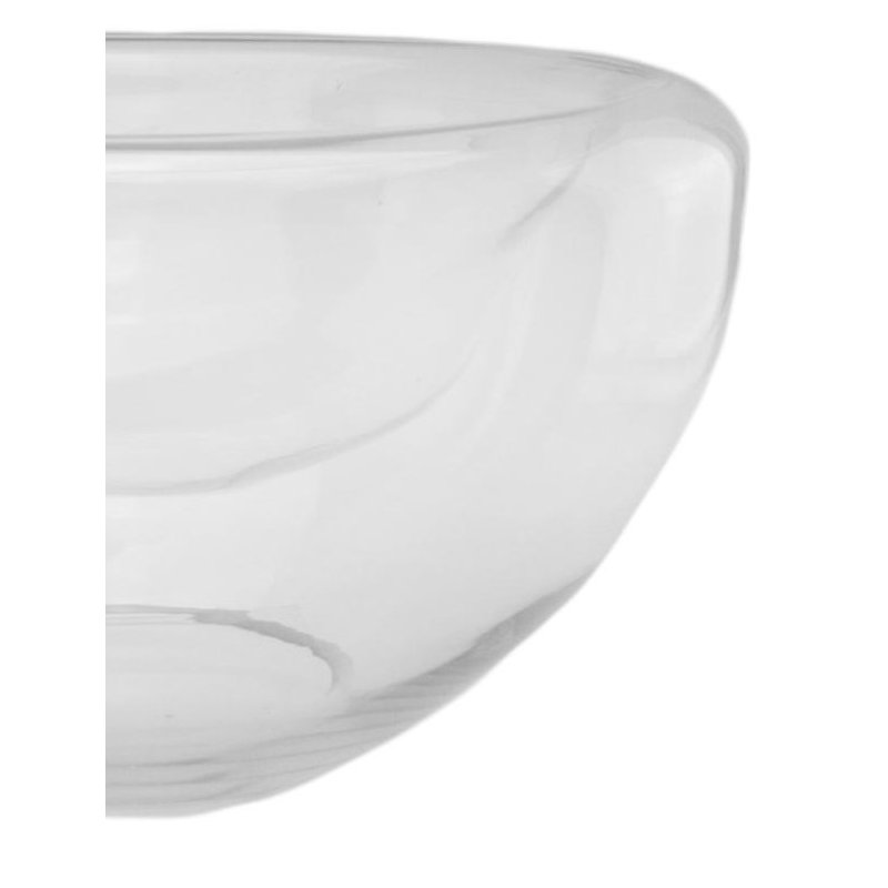 Transparent Glass Pillar Candle Holder with Concave Interior, 7" H x 13" W x 13" D