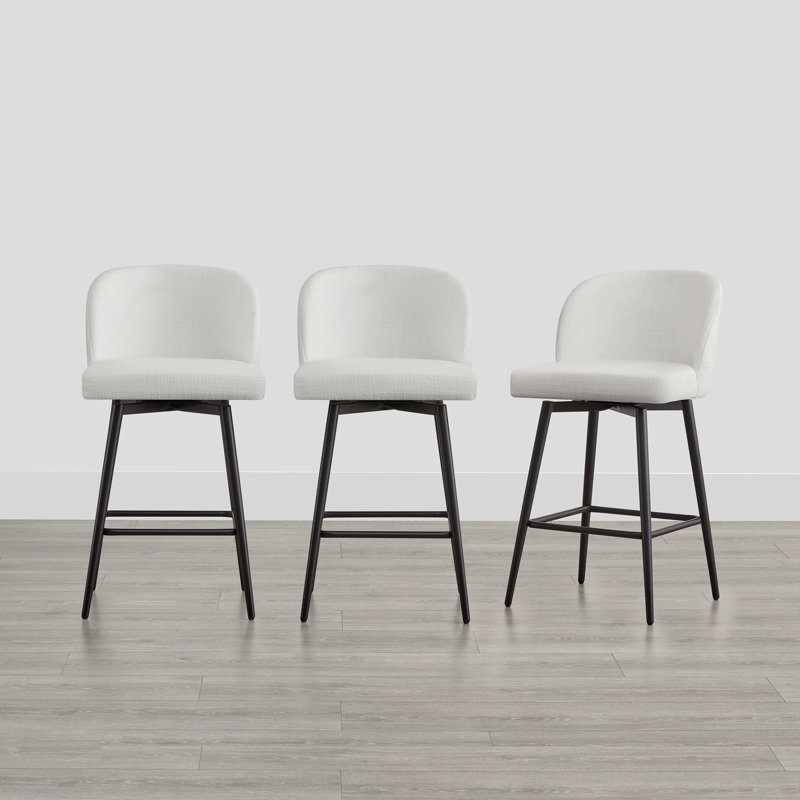 Tabouret de bar et de bar Benedit, Tabouret de comptoir (siège d'une hauteur de 27 p, Blanc, 3