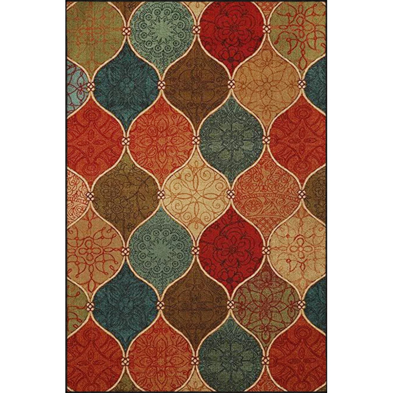 Multicolored Geometric Woven Base Washable Carpet, Runner 2'6" x 6'7"