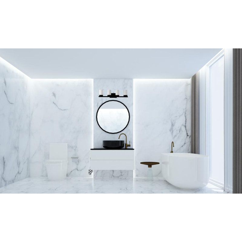 Éclairage pour meuble-lavabo noir à intensité variable Ainaire, 4
