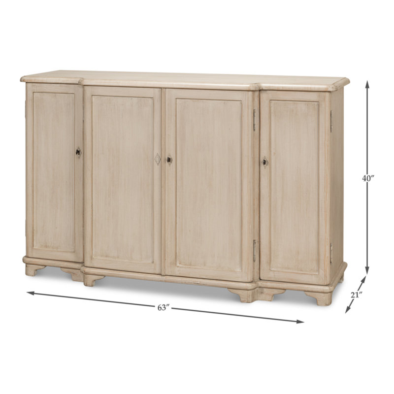 Entree' 63'' W Solid Wood Sideboard, Stone Gray