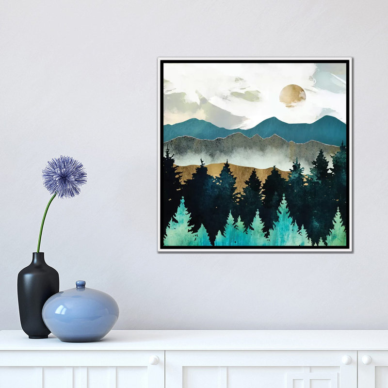 «Forest Mist» par Spaceécur Designs - impression, Toile blanche encadrée, H 18 po x l 18 po x 1,5 po