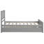 Lit plateforme simple en bois avec lit gigogne - Structure en pin massif, lit d'invité peu encombrant-245076184