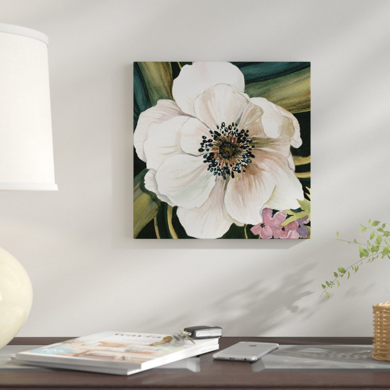 « anemone study iv », reproduction sur toile tendue, H 12 po x l 12 po x P 0,75 po, Toile tendue, Pas de tapis