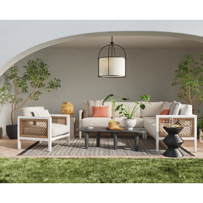 Chaise de terrasse Ronzi avec coussins Sunbrella