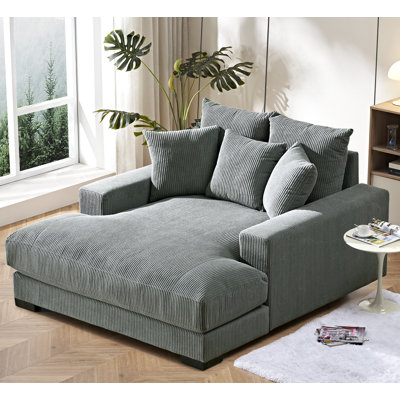 Glendolyn Corduroy upholstered chaise lounge sofa