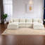 Canapés modulaires surdimensionnés, tissu gaufré en coton, salon moderne 4 places