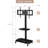 Height And Angle Adjustable Multi-Function Tempered Glass Metal Frame Floor With Lockable Wheels Mobile TV Stand, LCD/Plasma TV Bracket  2 Tier Tempered Glass Shelves For Multiple Media Devices