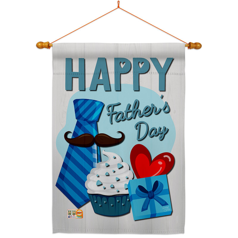 « Happy Father’Day » en polyester à 2 faces 40 x 28 po Ensemble de drapeaux
