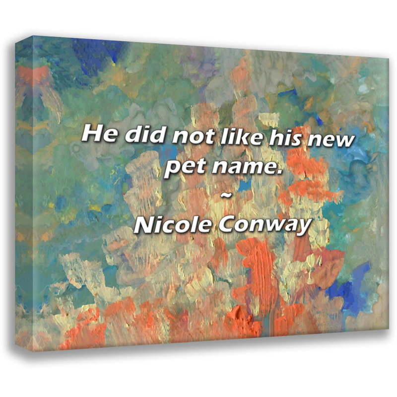 Artsy Quote "He did not like his new pet name." By Nicole Conway Gallery Wrapped Canvas