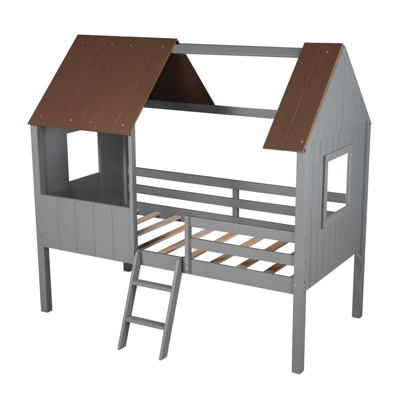 Lit mezzanine simple Oswisserie par Harper Orchard, Gris / brun
