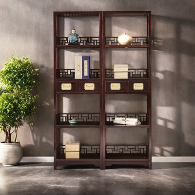 Chinese Style Breathable Floor-to-ceiling Bookcase