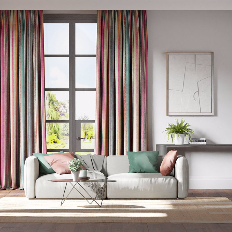 Spectro Stripe Fabric, Cerise/Marine/Coral