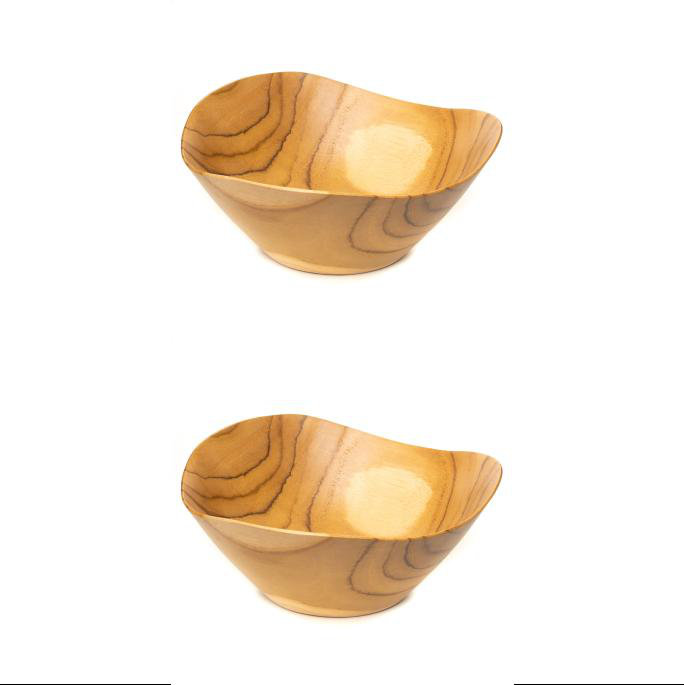 Flower Efrayim Teak Bowl 2-Pack