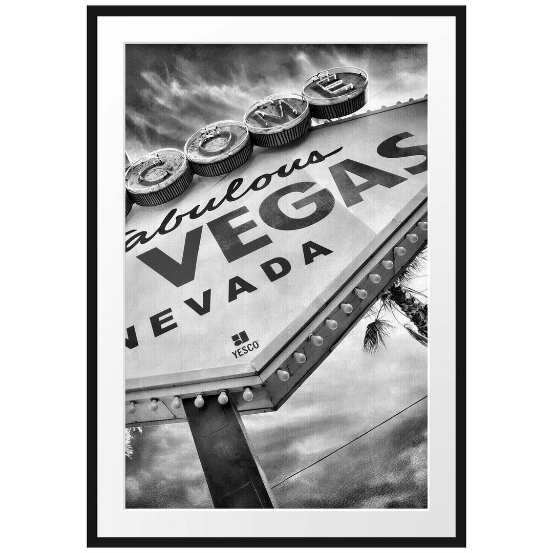 Gerahmtes Poster Las Vegas Retro Look