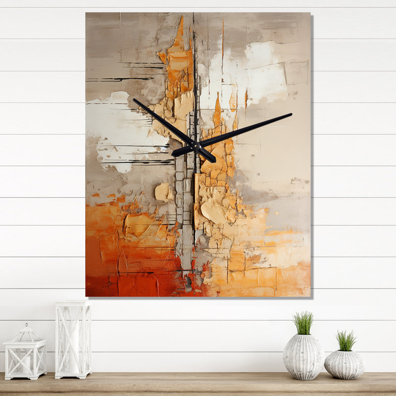 Horloge murale Isambard - Collages abstraits, H 32 po x l 24 po