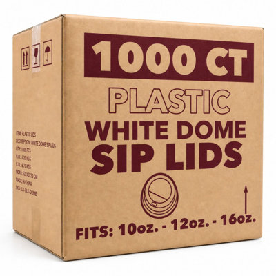 Couvercles de dôme blanc en gros pour 10, 12, 16 oz