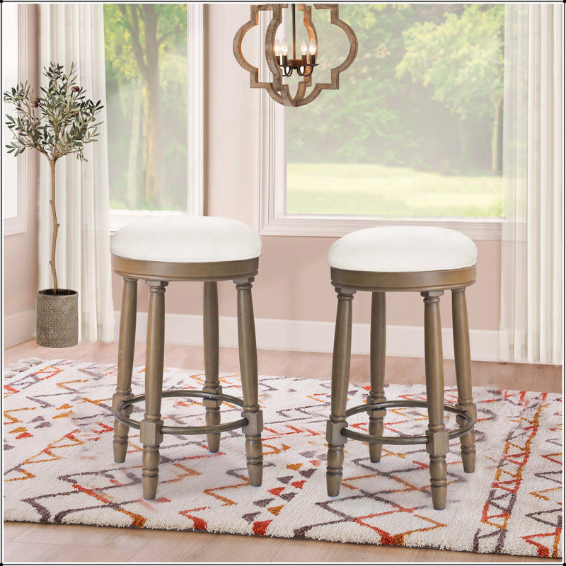 Elegant and Functional Swivel Bar Stools for Kitchen and Living Spaces, White, Light Oak