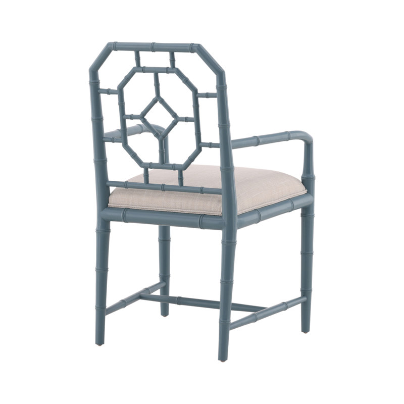 Furniture Classics Light Blue Mahogany Bamboo Arm Chair