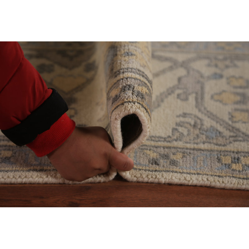 Tapis unique en coton 15 pi 8 po x 8 pi 2 po Chipola beige et ivoire