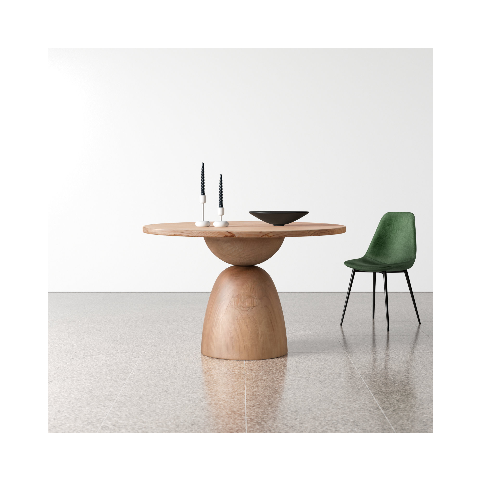 Saria Round Dining Table, 30'' H x 48" L x 48" W, Natural