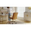 Chaise de bureau berçante inclinable en cuir avec accoudoirs et pieds en métal Jehu-1055311305