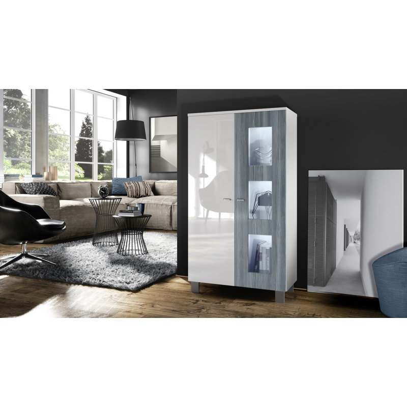 Display Cabinet, Avola anthracite/White, With