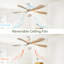 Ventilateur de plafond moderne de 52 pouces avec 3 lumières à intensité variable et 5 pales pour moteur à courant continu réversible-288843106-288843108