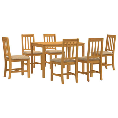 6 -Person Oak Solid Wood Dining Set