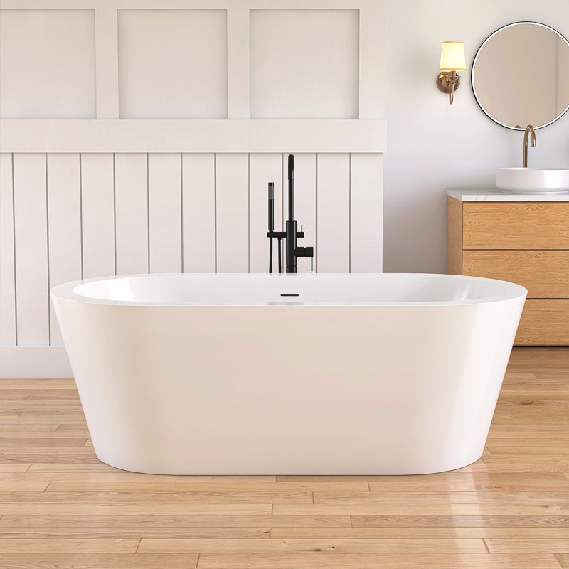 Baignoire de trempage autoportante en acrylique 67 po Tidal