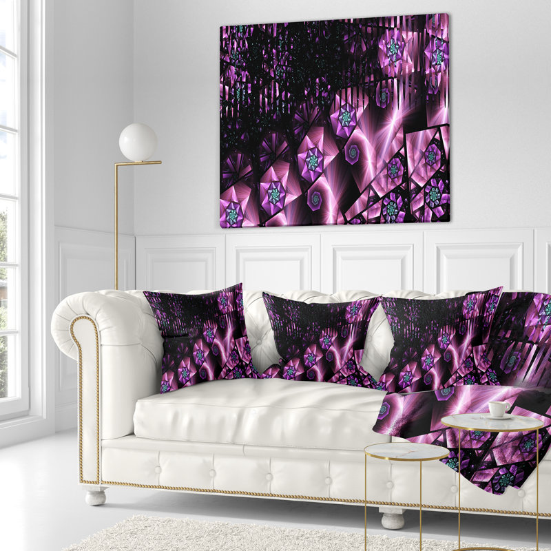 Purple Radiance of Starry Sky - Abstract Printed Pillow, 16" x 16", Throw Pillow
