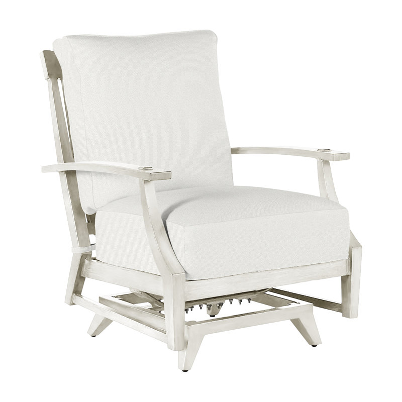 Croquet Patio Chair with Cushions, No Welt, Oyster, Linen Navy