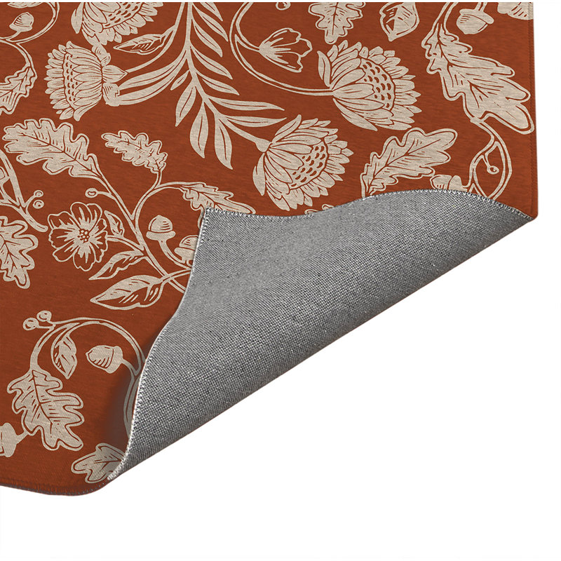 Tapis de bureau léger Autumn Vines, L 36 po x P 60 po, Épice / terre cuite