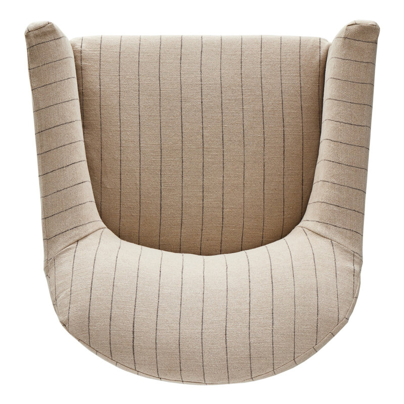 Lowell Slipcover Swivel Chair, Cream Striped Linen