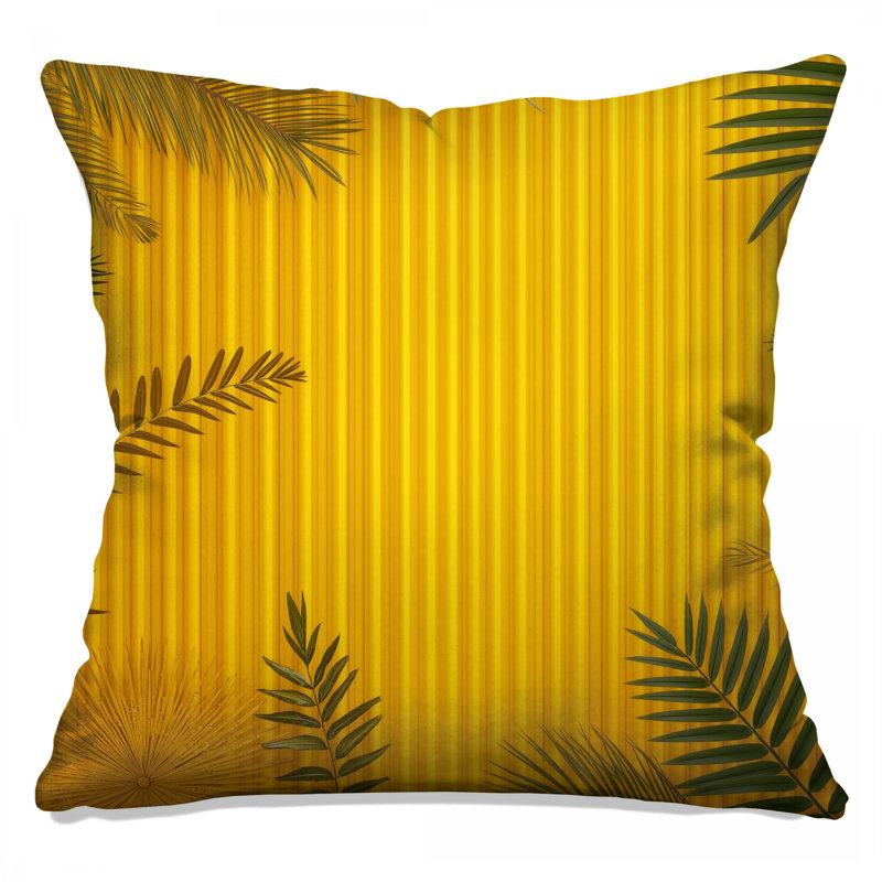 Yellow Vertical Stripes Double Sided Throw Pillows, 26 x 26 inches