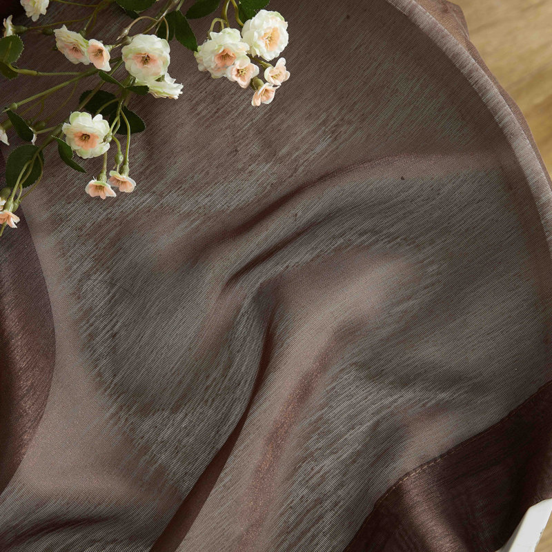 Lauren Semi Sheer Curtain Pair, 54" W x 72" L, Chocolate Brown