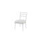 Chaises d'appoint avec structure en bois massif de couleur blanche, ensemble de 2, siège en polyester, conception à échelle pour la salle à manger