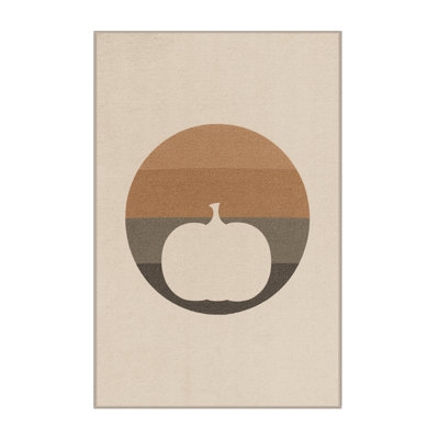 Soft Plush Etzel Thanksgiving Modern & Contemporary Abstract Area Rug in Beige – Beige Binding