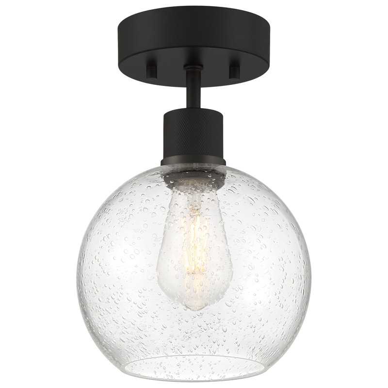 Southglenn Glass Semi Flush Mount, Matte Black