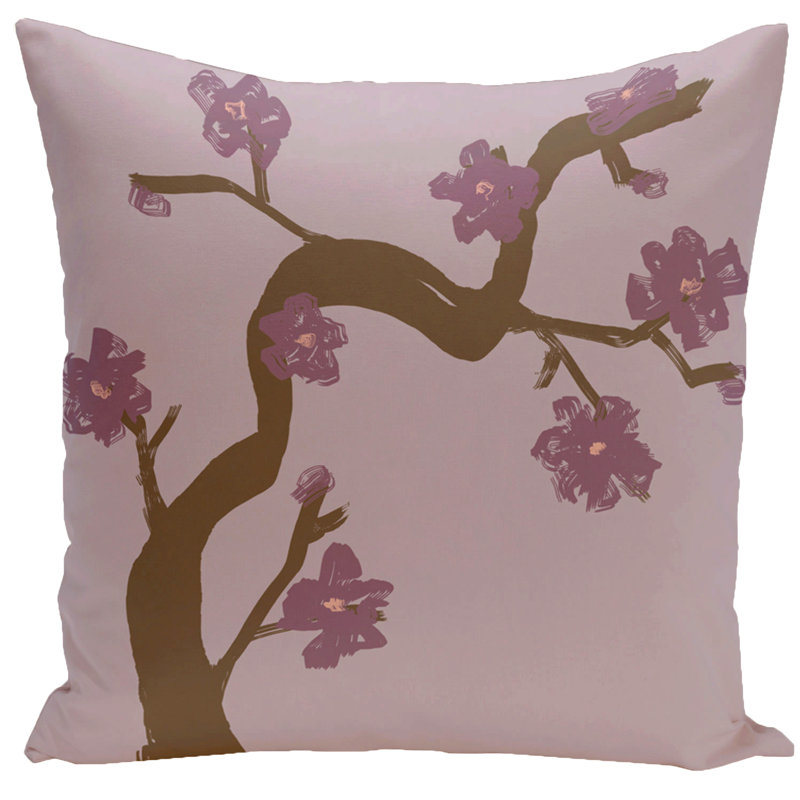 Floral Reversible Throw Pillow, 16" H x 16" W, Blue