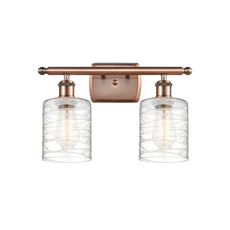 Éclairage pour salle de bain à intensité variable 2 lumières Leilani, Ampoule DEL 6 watts Vinage, Cuivre antique